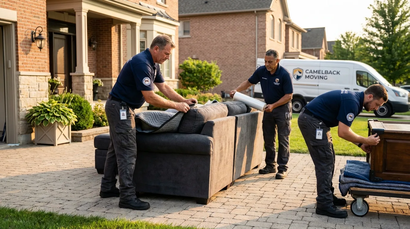 Large estate moving crew wrapping furniture in Moriarty, NM